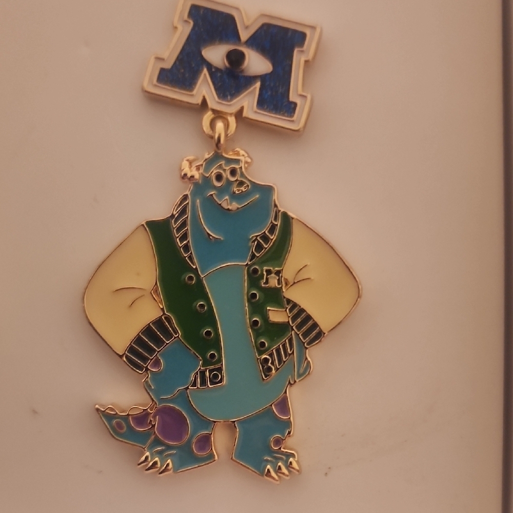 BaubleBar Pixar Monsters Inc Earrings - Blue, Green, and Gold Sulley - Picture 2 of 4